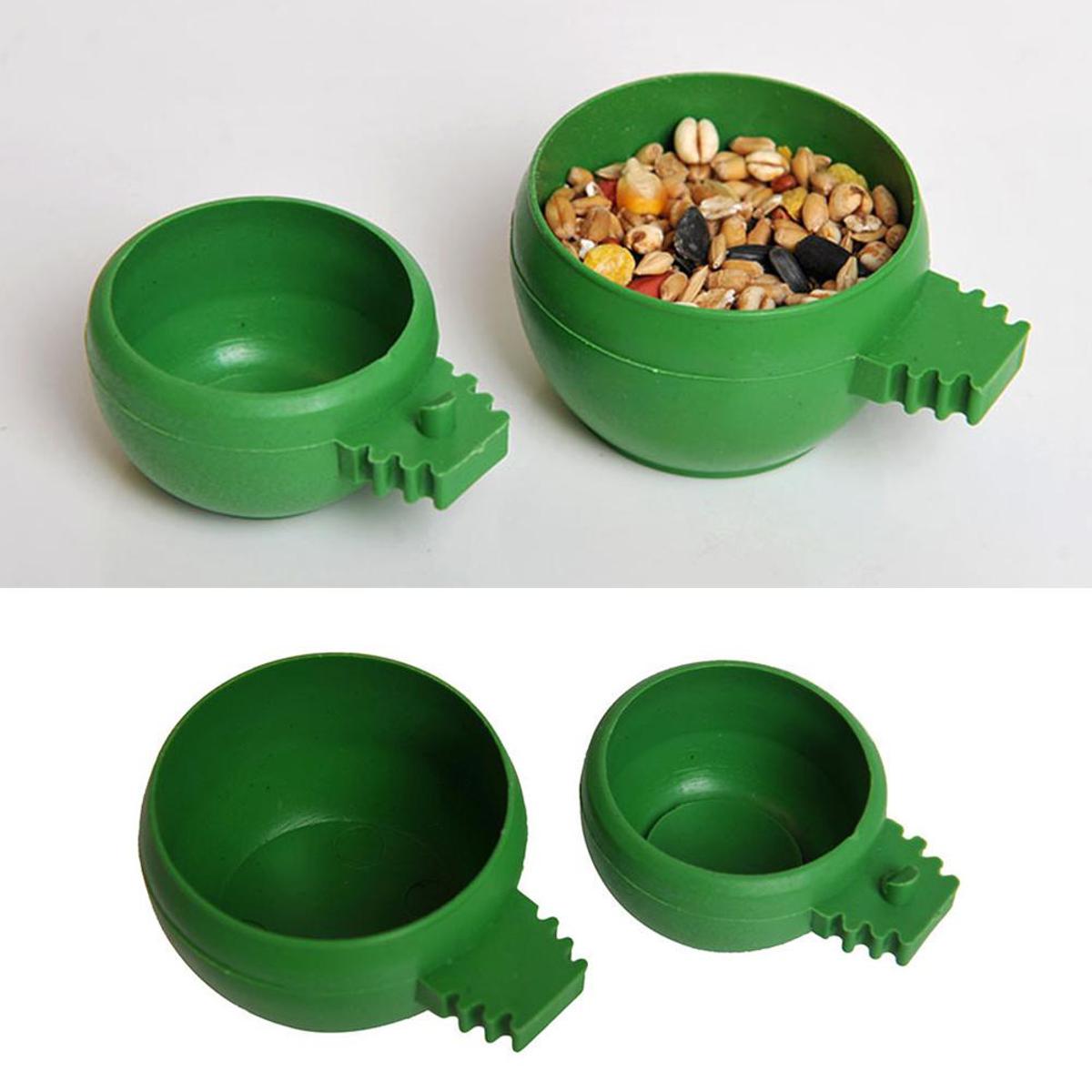 Bird Feeding Bowl Food Water Plastic Round Cup Holder Parrot Pigeon Cage Feeder Daraz.pk