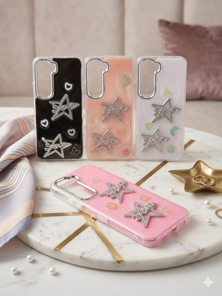 Vivo Y400 Lucky Heart Shaped Stone Flower - Stone Cover - Butterfly Cover - Vivo Y400 Girls