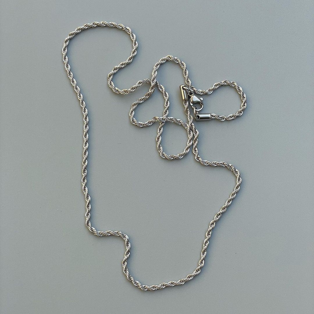 Imported Rope Shaped Italian Silver Chain For Men and Boys