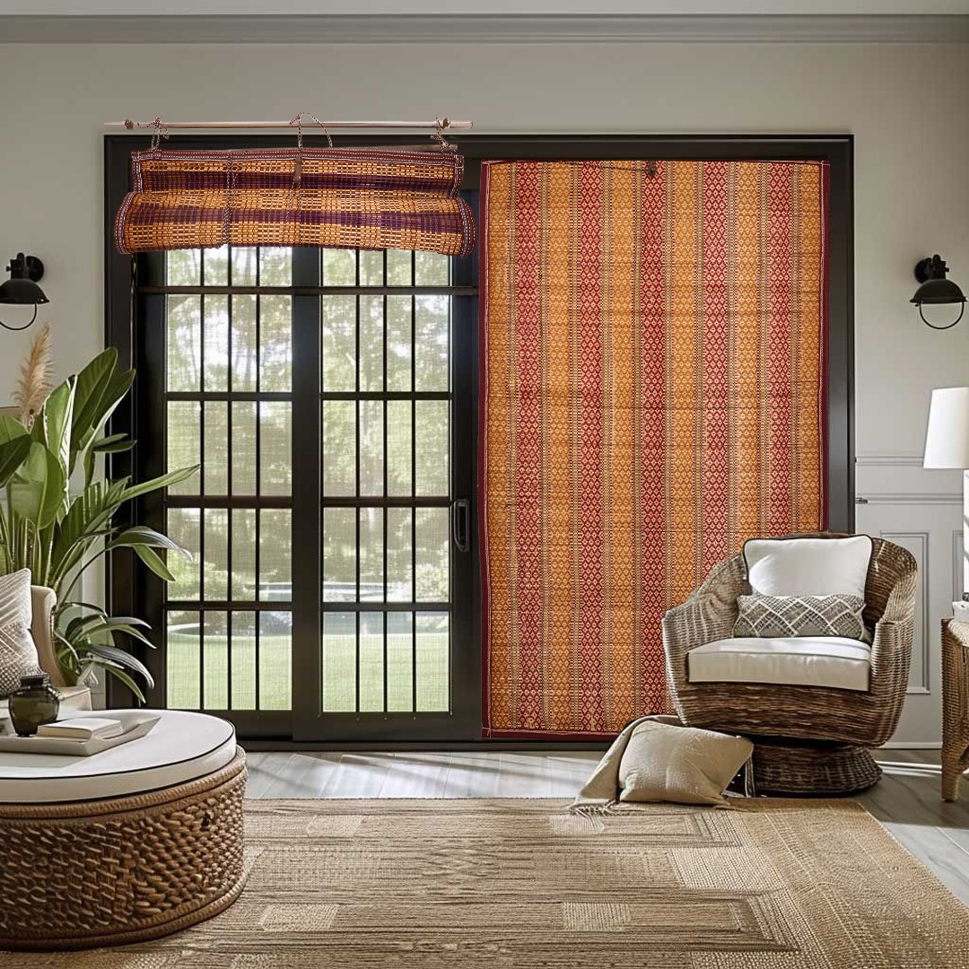 BD 4x4 Feet Bamboo Chicks Blinds | Curtains For Windows | Curtains For Doors | Blinds For Windows | Blinds For Doors | Bamboo Curtains | Chicks for Indoor & Outdoor Use | Water Proof Chicks | Sunlight Protector | Sunshade Roller For Window Home