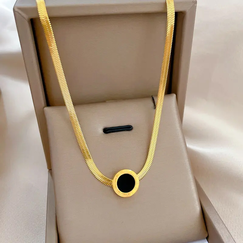 【wholesle668 Store】BESFOME Gold Plated Stainless Steel Free Necklace