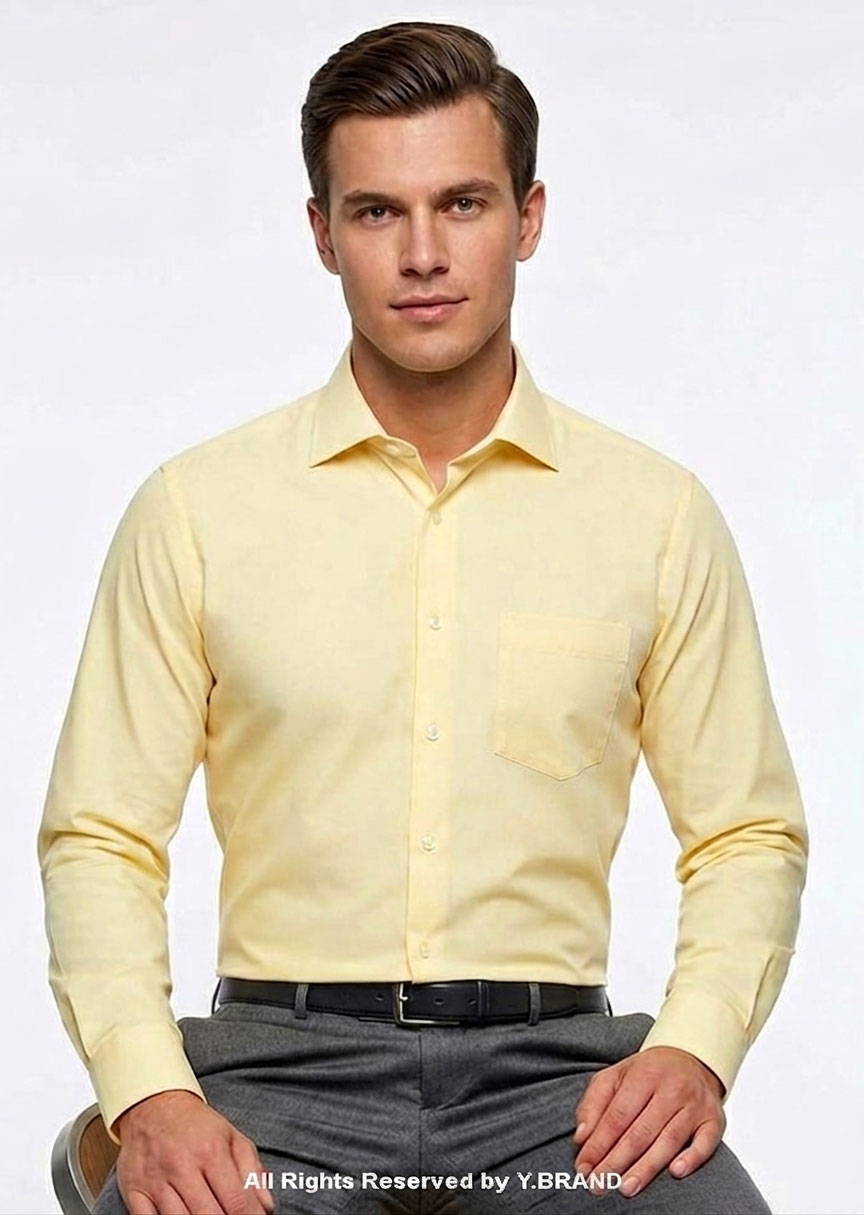YBRAND-Light Yellow Five Spread Collar formal shirt FS-1044