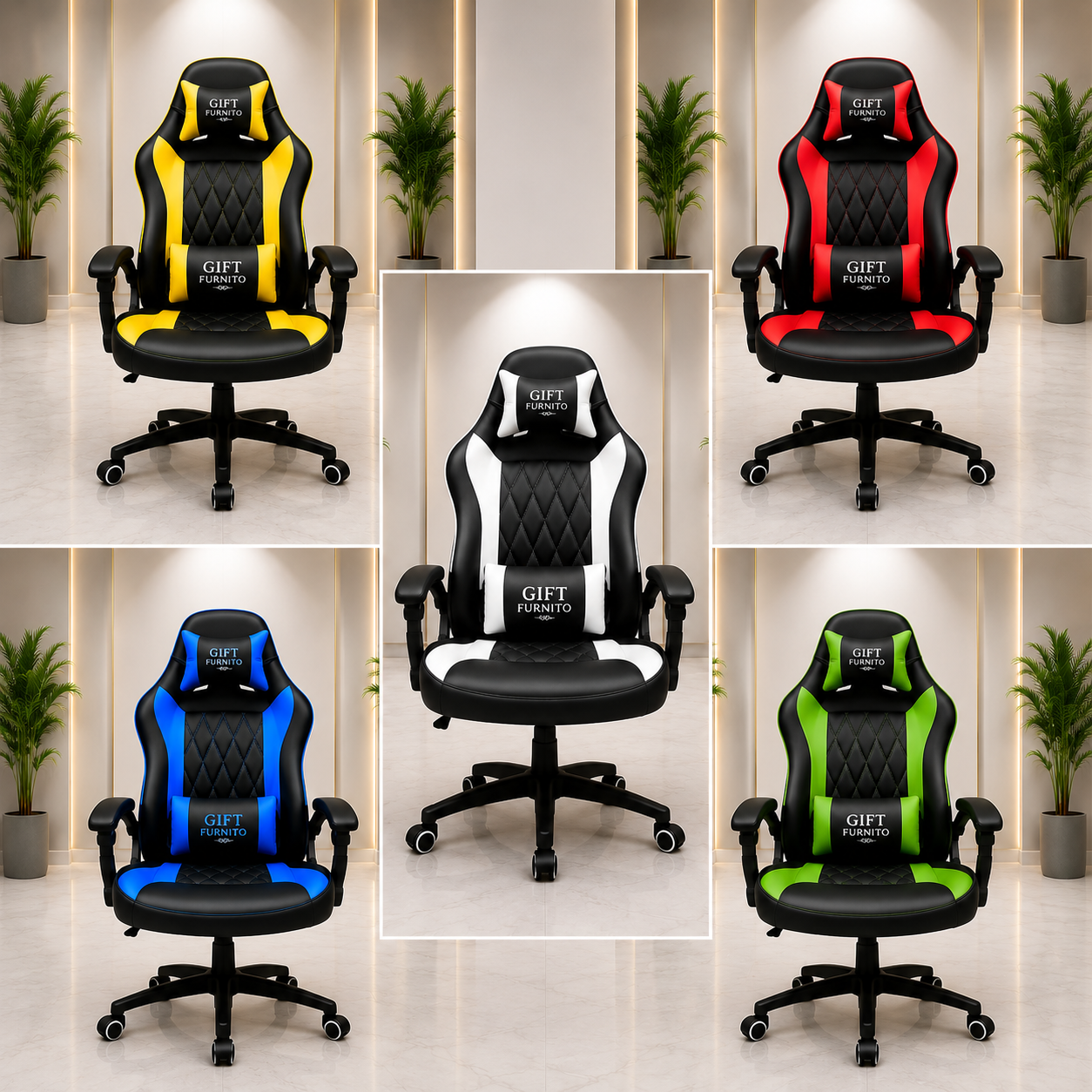 Gaming Imported Chair Ergonomic Design  Adjustable Mesh Back Computer Chair  High Back Reclining Chair with Headrest & Lock