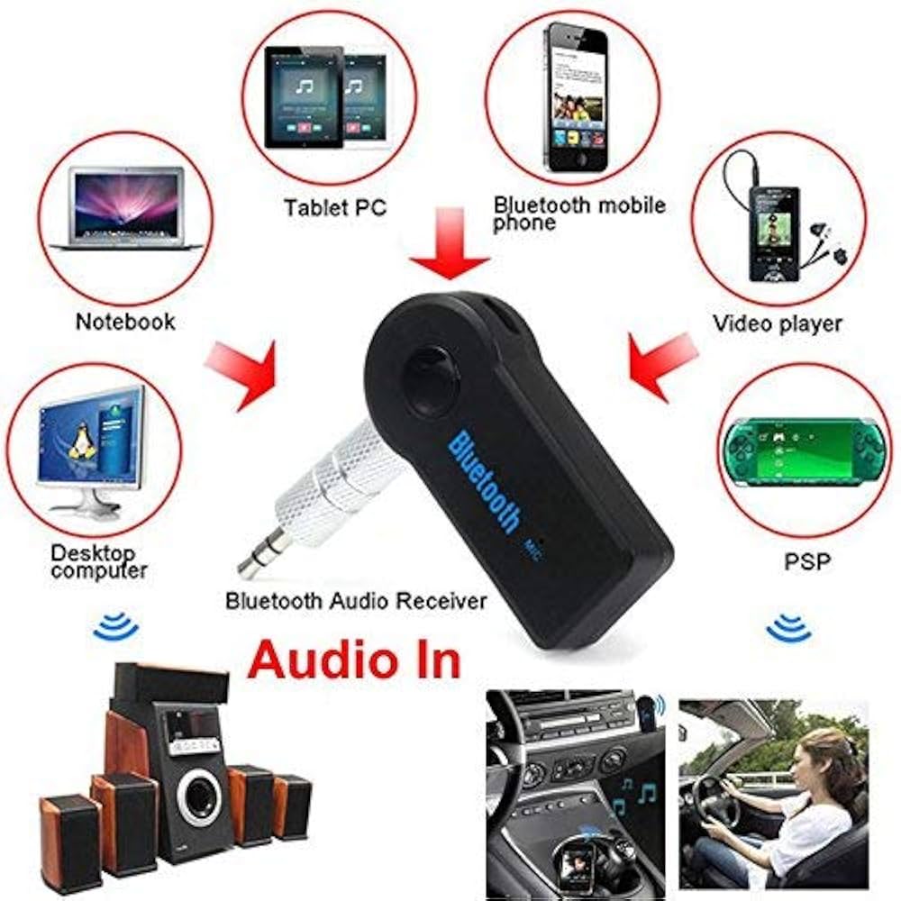 2-in-1 Dual Choice Bluetooth Audio Receiver Adapter Combo | BT-350 Rechargeable Wireless Car AUX Receiver & Mini USB Bluetooth Dongle for Home Speakers TV PC Laptop – SnapMart