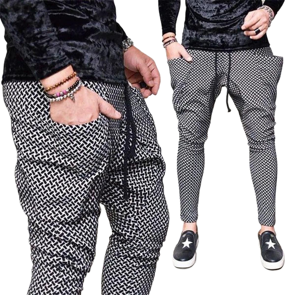 MK Garments - Printed Slim Baggy Style Trouser