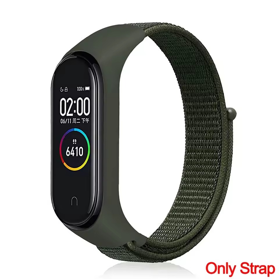 For Xiaomi Mi Band  Mi band 4 , 5 , band 6 , band 7 -Nylon Loop Strap Band  [NOT FIT TO ANY OTHER BAND or Copy Band]