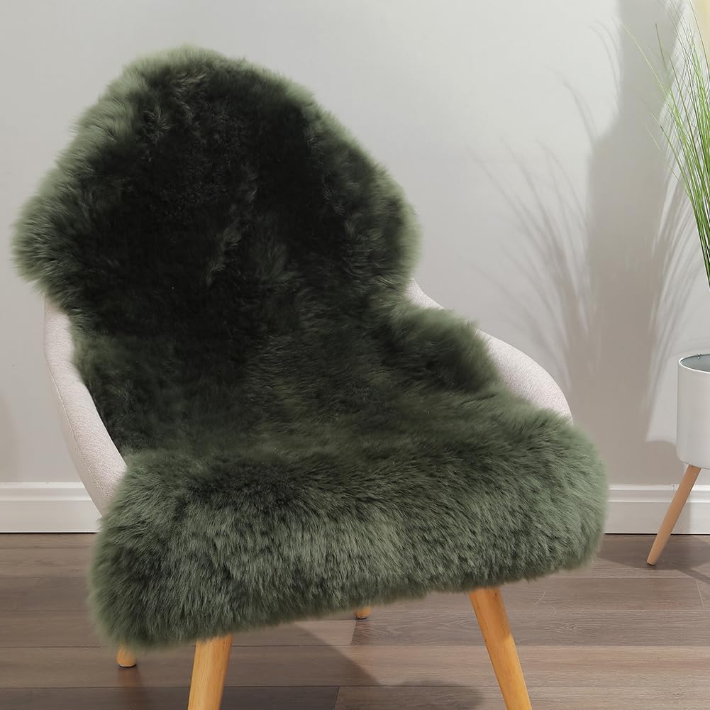 Faux Sheepskin Rug Green Sheep Foot Door Mat Rug 2ft x 3ft