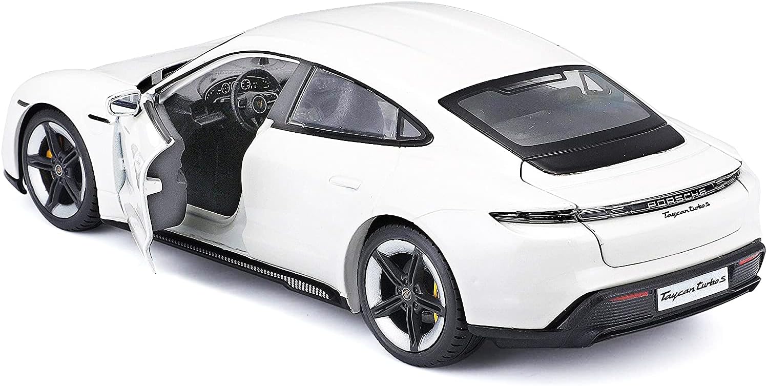 Bburago 1:24 scale Porsche Taycan Turbo S Officially licensed White Sports Car Die Cast Vehicles Collectible Model Car Toys view 8