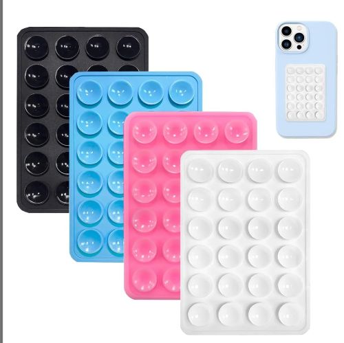 Silicon Suction Pad Phone Holder Self-Adhesive Rubber Suction Mobile Holder Silicone Suction Phone Case - Suction Cup Phone Holder | Sticky Phone Grip Mount With 24 Suction Cups | Anti-Slip Suction Phone Case Mount For Shower mirror Silicone Mobile Stand price in Pakistan