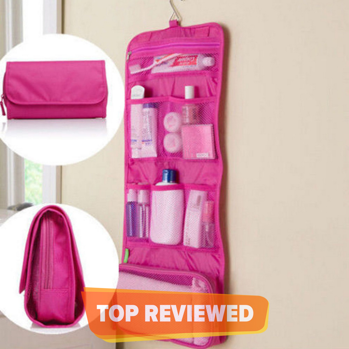 Wall Hanging Pocket Travel Toiletry Bag 