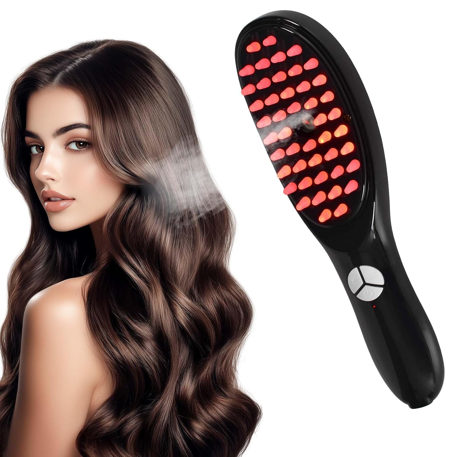 Led Comb LED Hair Growth Therapy Comb – Red Light Electric Scalp Massager Brush ...