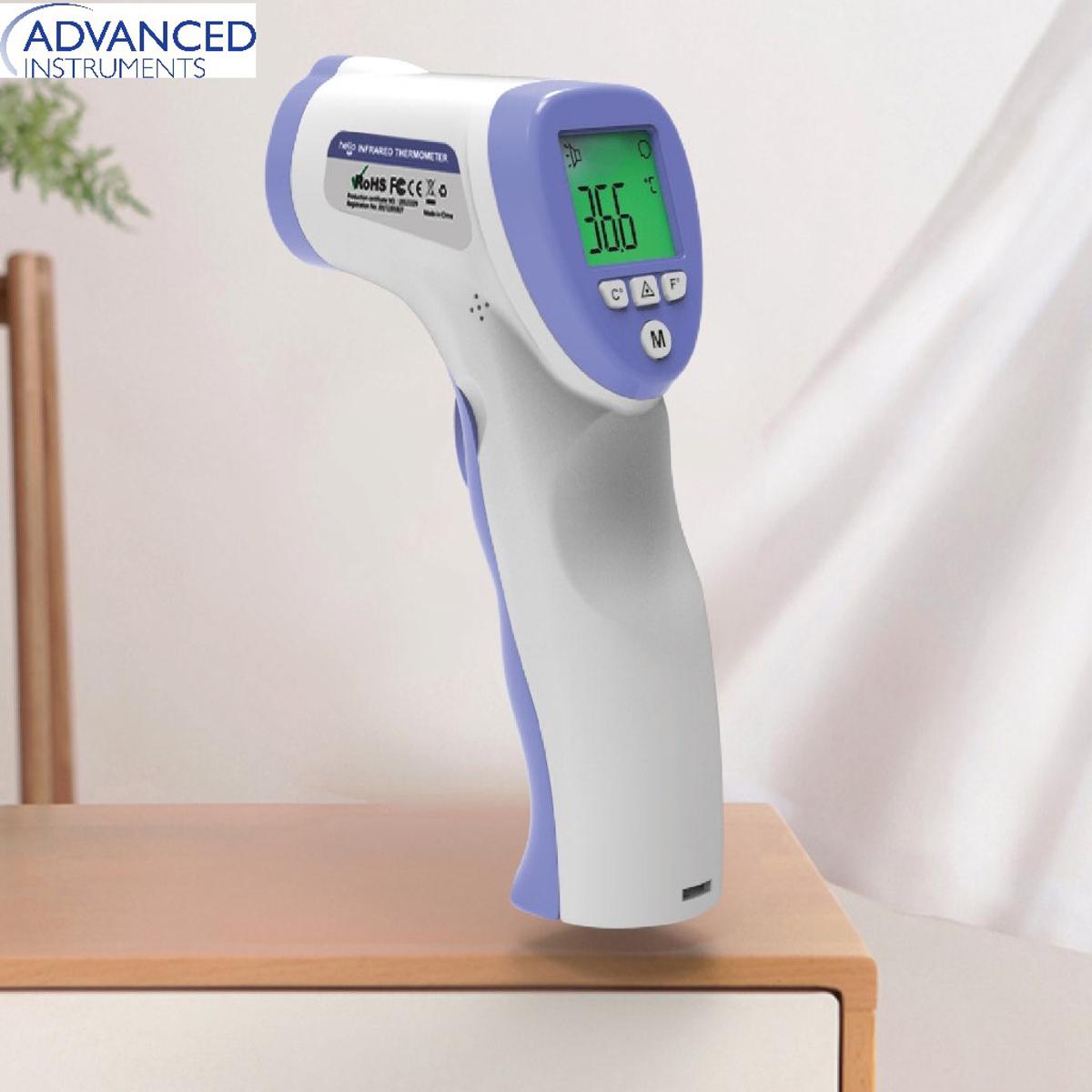ADVANCED™ Infrared Forehead Thermometer, Non-Contact Forehead Thermometer for Adults, Kids, Baby, Accurate Instant Readings No Touch Touchless Infrared Thermometer with 3 in 1 Digital LCD Display and Instant Readings Touchless  for Face, Ear, Body
