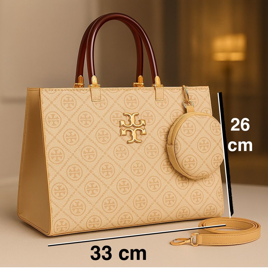 Luxury Pattern Tote Bag with Mini Pouch – Elegant Designer-Inspired Handbag for Women