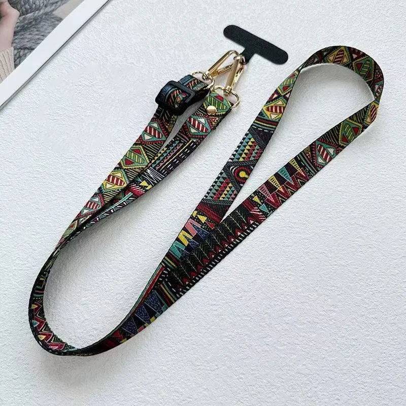 Anti-Lost Upgraded Version Of Retro Pattern Diagonal Strap Adjustable Anti-drop Mobile Phone Long Lanyard Hanging Neck Lanyard To Prevent Losing Rope Mobile Phone Pendant