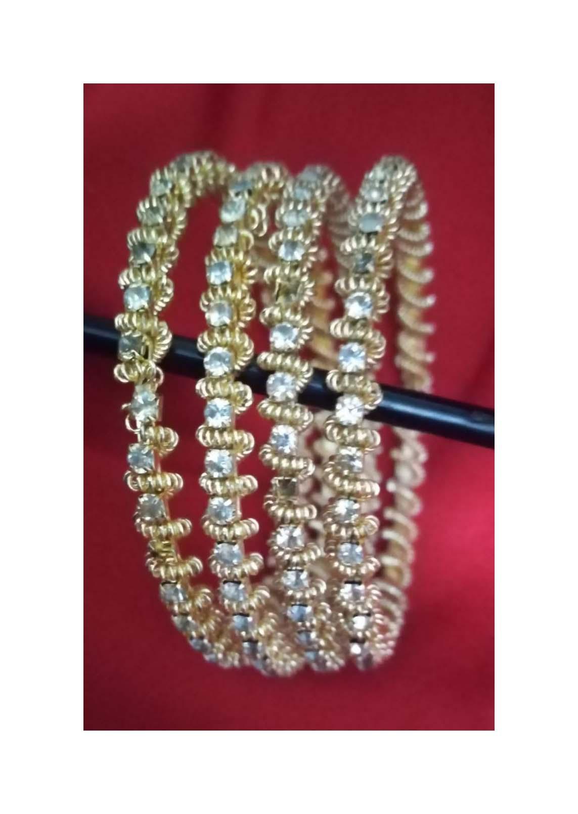 white stone bangles set