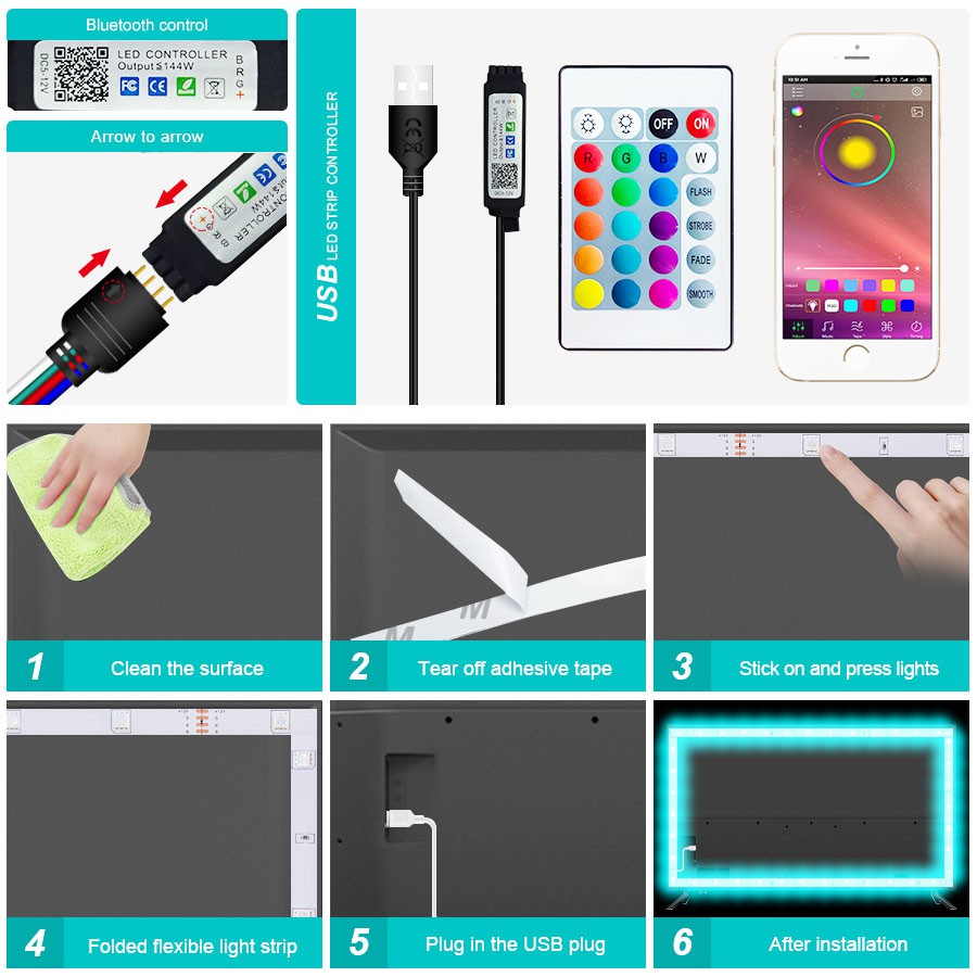Twilight RGB 5050 LED Strip Light 2M, Adhesive, Mobile app Control, Multi Color Changing Smart LED Lights for Room, TV Backlight, Gaming Setup, Music Sync, Remote Control Decoration Lights