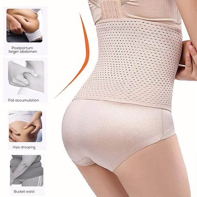 Breathable Tummy Girdle Belt Sports Waist Trainer Hollow Corset Body Shaper Fitness Control Belly Belt