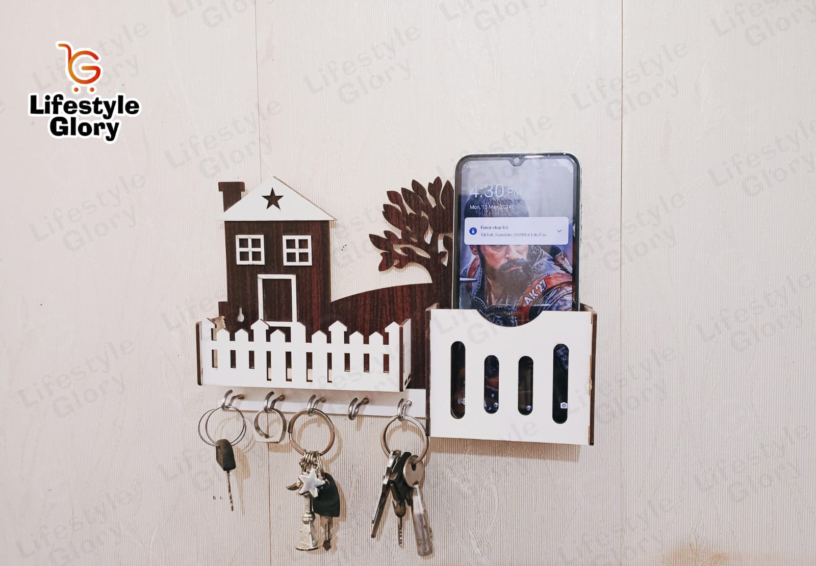 Lifestyle Glory Brand Wooden Home Tree Mobile and Keys Holder I Key Holder Wall I Key Holder For Wall I Key Holder Wall Hanger I Key Holder Wall Hanging I Key Holders I Home Design Key Holder I Decorating items I Decorating items for home