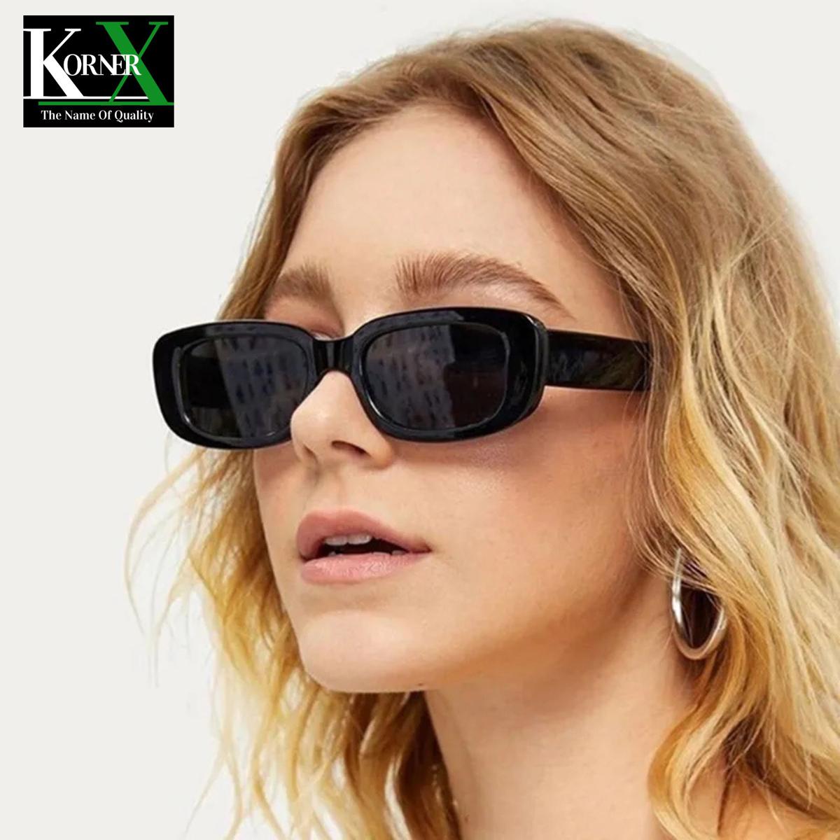 Classic Rectangle Frame Sunglasses for Women & Men Vintage Small Square Sunglasses
