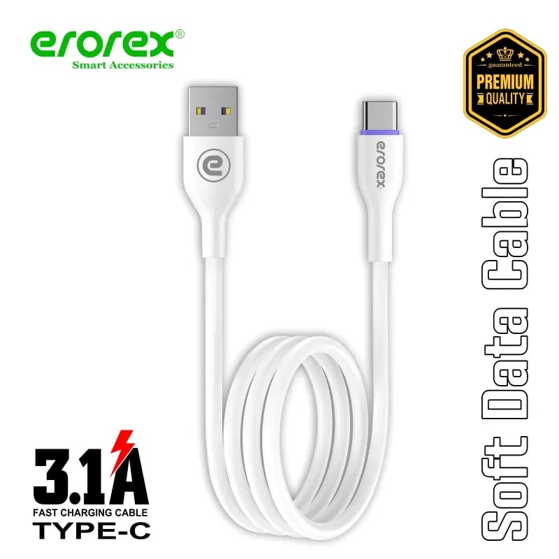 erorex R-11 Soft Data Cable | 3.1A High-Speed Charging & Data Sync