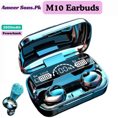 M10 TWS Wireless Earbuds Bluetooth 5.1 Touch Control Waterproof LED Display Charging Box 9D HiFi Sound for Gaming and Gym