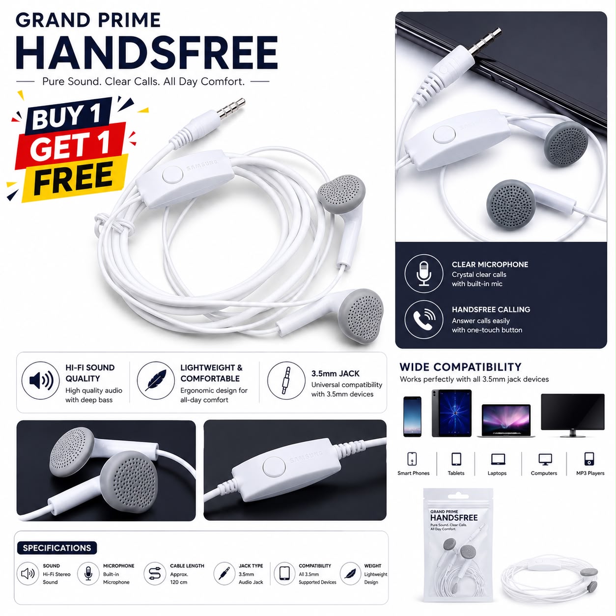 Lamyik L29 Wired Earphones High Bass Stereo In-Ear with Microphone