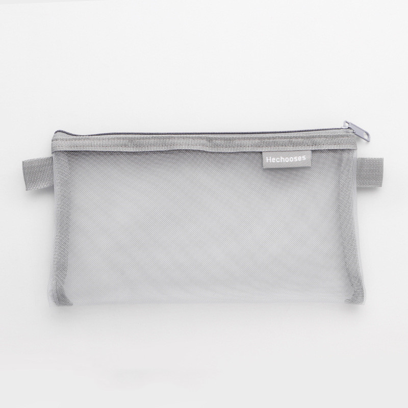 RHS Online Pencil Case Pencil Bag Nylon Transparent Gauze Mesh Pen Pouch Cosmetic Bag Storage