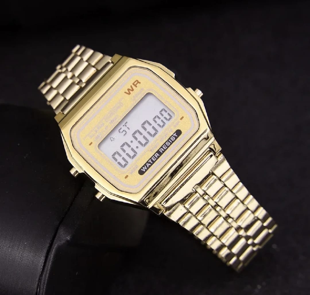 Luxury Mega Deal Men's Gift Digital Vintage Stainless Steel And Silicon Strap Wrist Watch Gift For Family & Friends