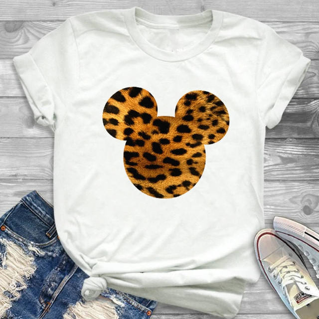 New Women's T Shirts Leopard Floral 