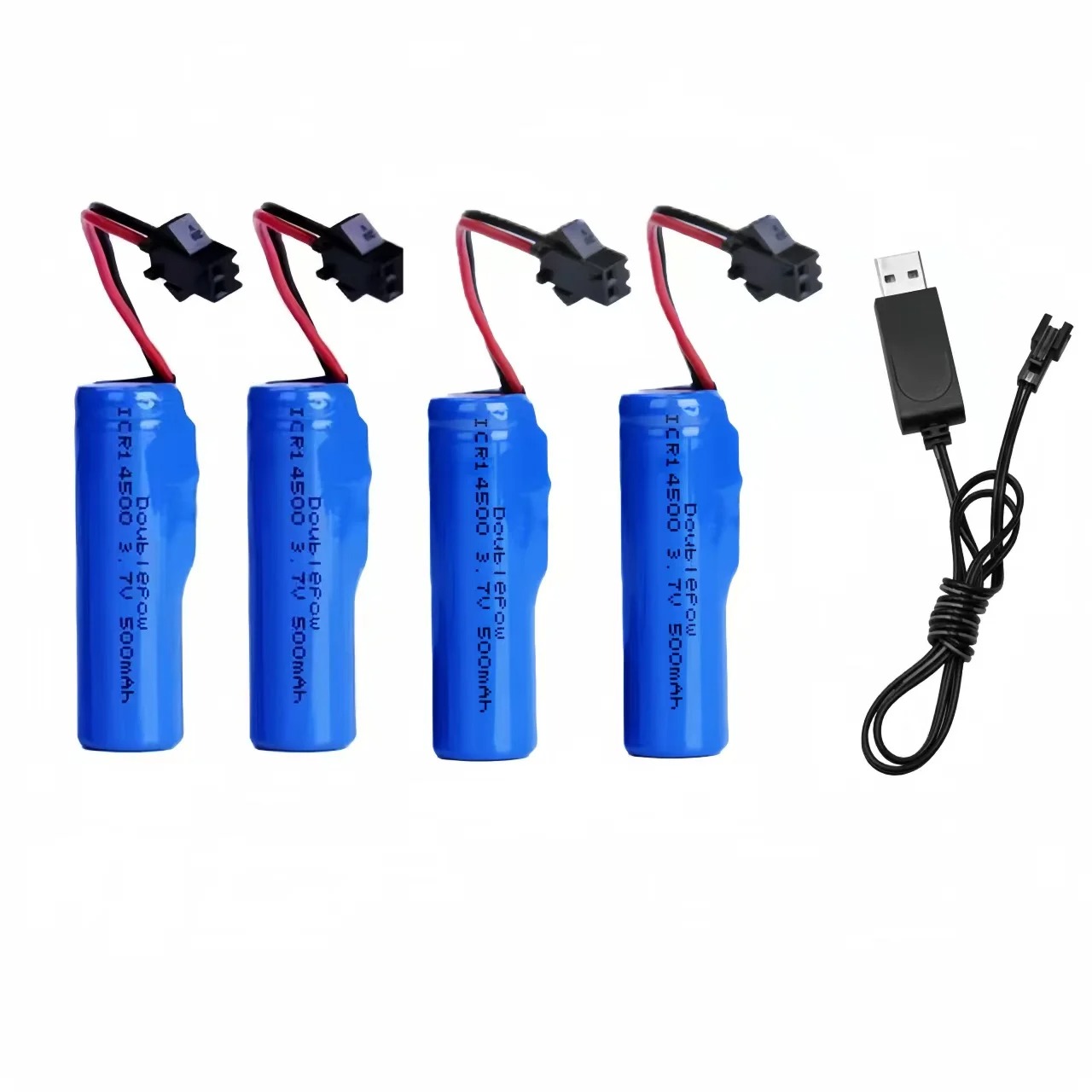 14500 Rechargeable Battery 3.7V 500mAh Lithium Battery with SM Plug USB Charger-SM for Toy Game Controller price in Pakistan