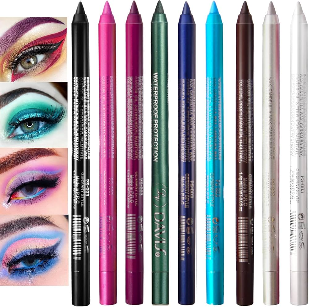 Eyeliner Pencil Set, 12/6 Color Eye Shadows Pen Eyebrow Pencil Eyeliner Eyebrow Lip Liner Pencil Eyeshadow Pencil Professional Eye Makeup Set