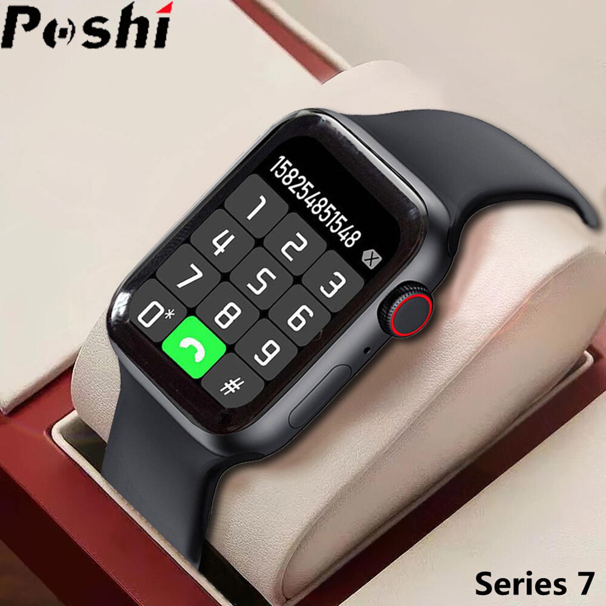 POSHI Bluetooth Dial Call Smart Watch Men Customize Wallpaper Sport Digital Watch For Women Original Silicon Strap IP67 Waterproof Touch Screen SmartWatch Jam Tangan Lelaki Daraz.pk