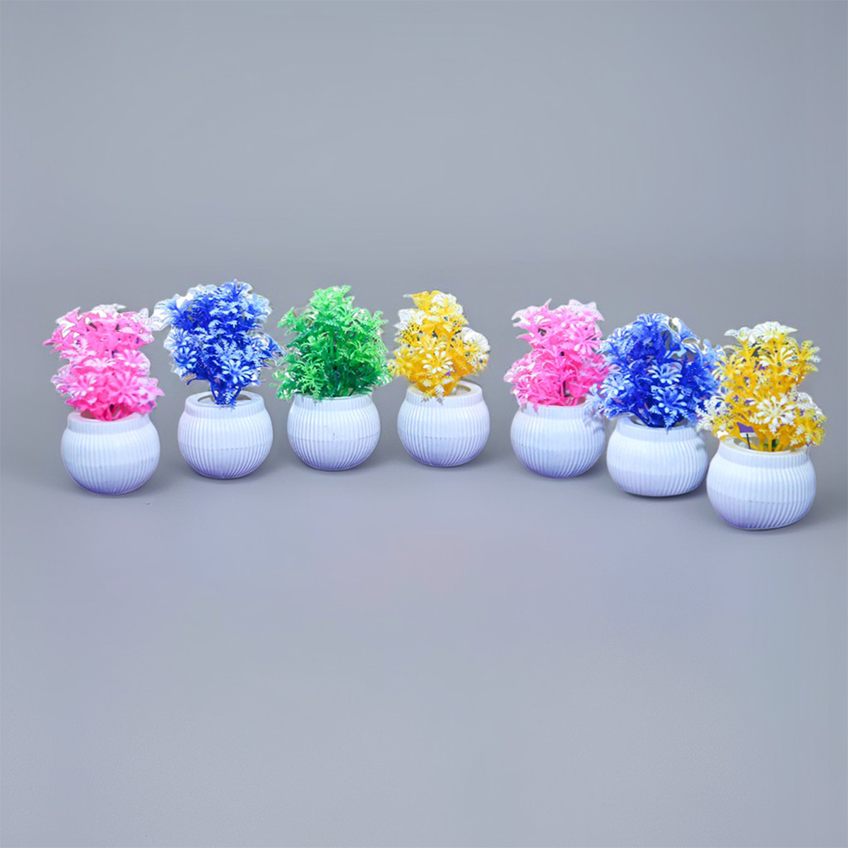 Pack of 5 Mini Artificial Plants with Pots - Perfect for Home and Office Decoration
