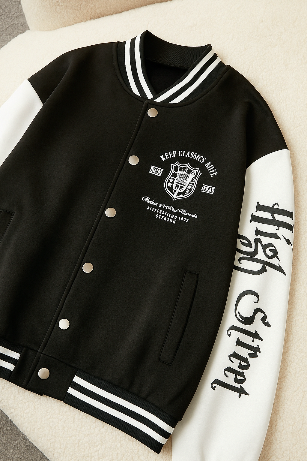 Stylish High Street Baseball Jacket For Men & Women  High Street Baseball Jacket  High Street Varsity Jacket  Varsity Jacket For Men & Women  Export Quality  Extremely Warm  That's gives a Exclusive Look On your Personality