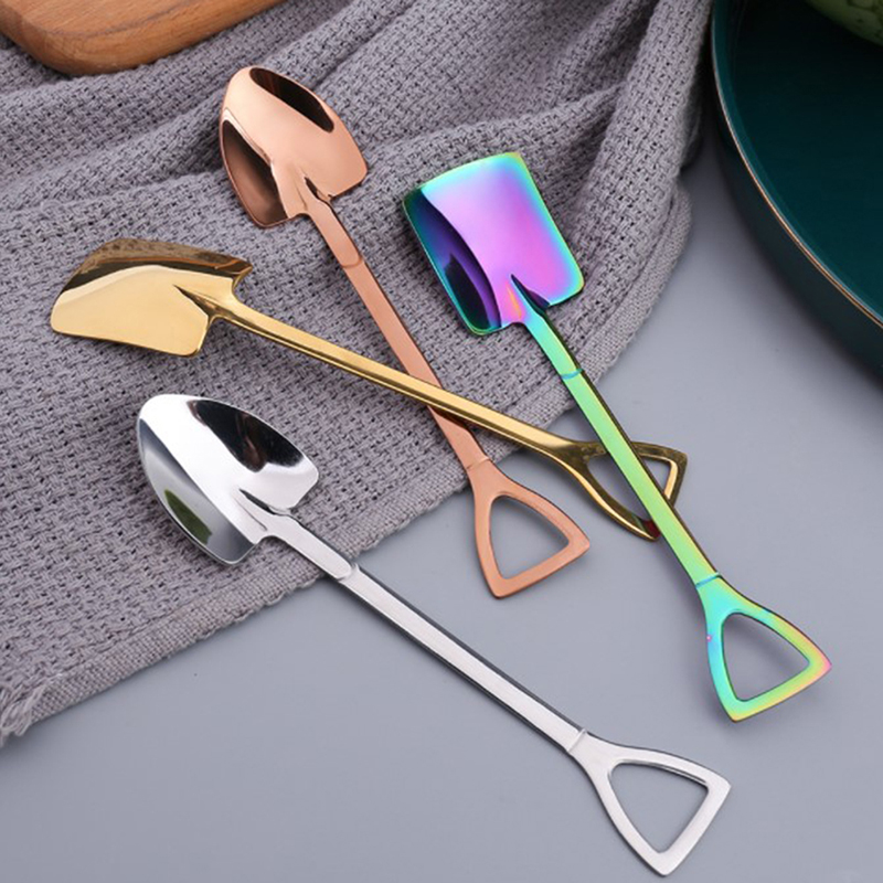 Stainless Steel Shovel Spoon For Coffee Tea Dessert Spoon Kitchen Accessories