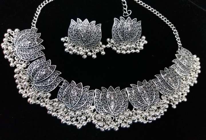 Antique Silver Afghani choker necklace 
