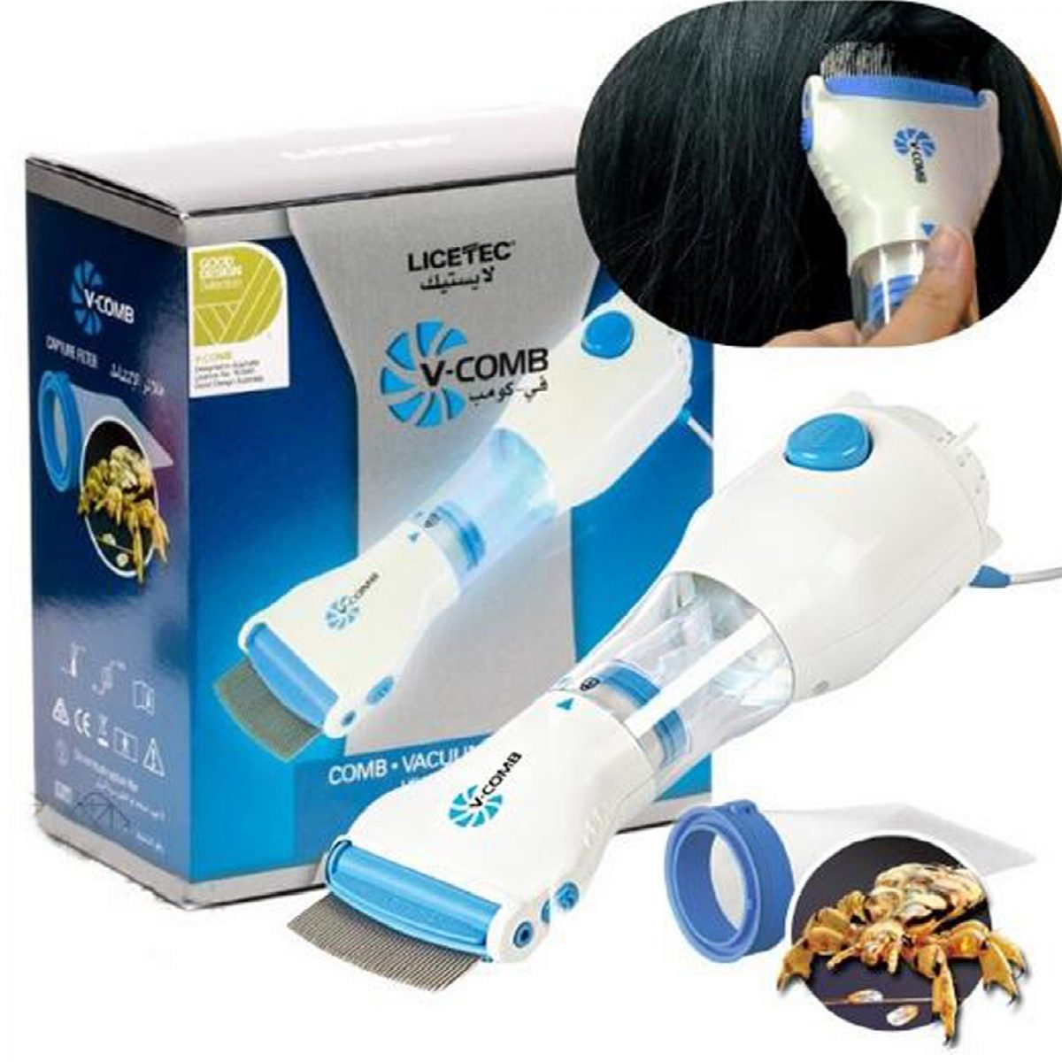 ✨ V-Comb Electronic Head Lice Removal Machine – Anti-Lice Vacuum Comb | Chemical-Free, Safe & Effective Lice Treatment Tool