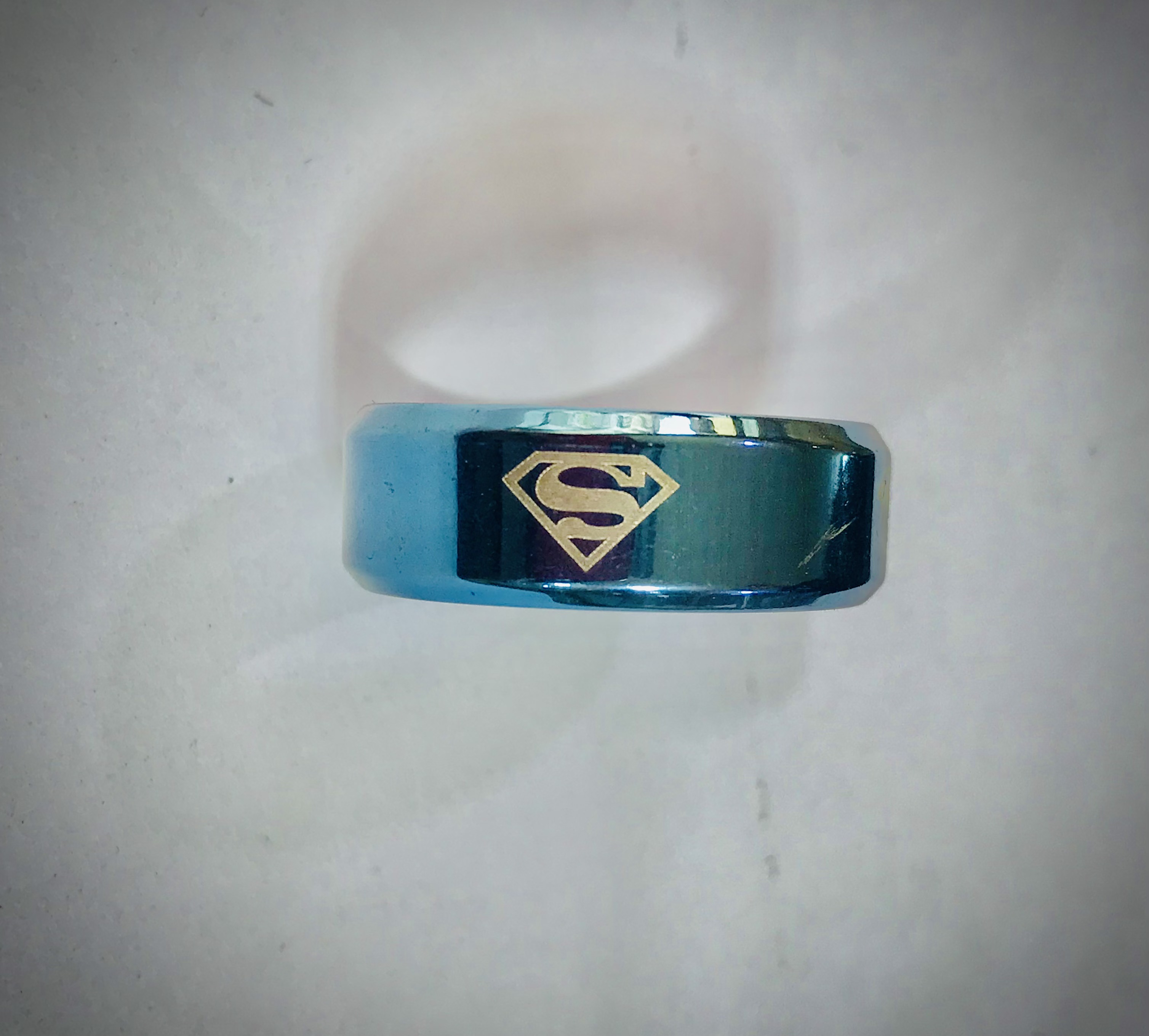 Boy Rings Size 7 Boys Ring Supermen Design Blue Colour | Daraz.pk