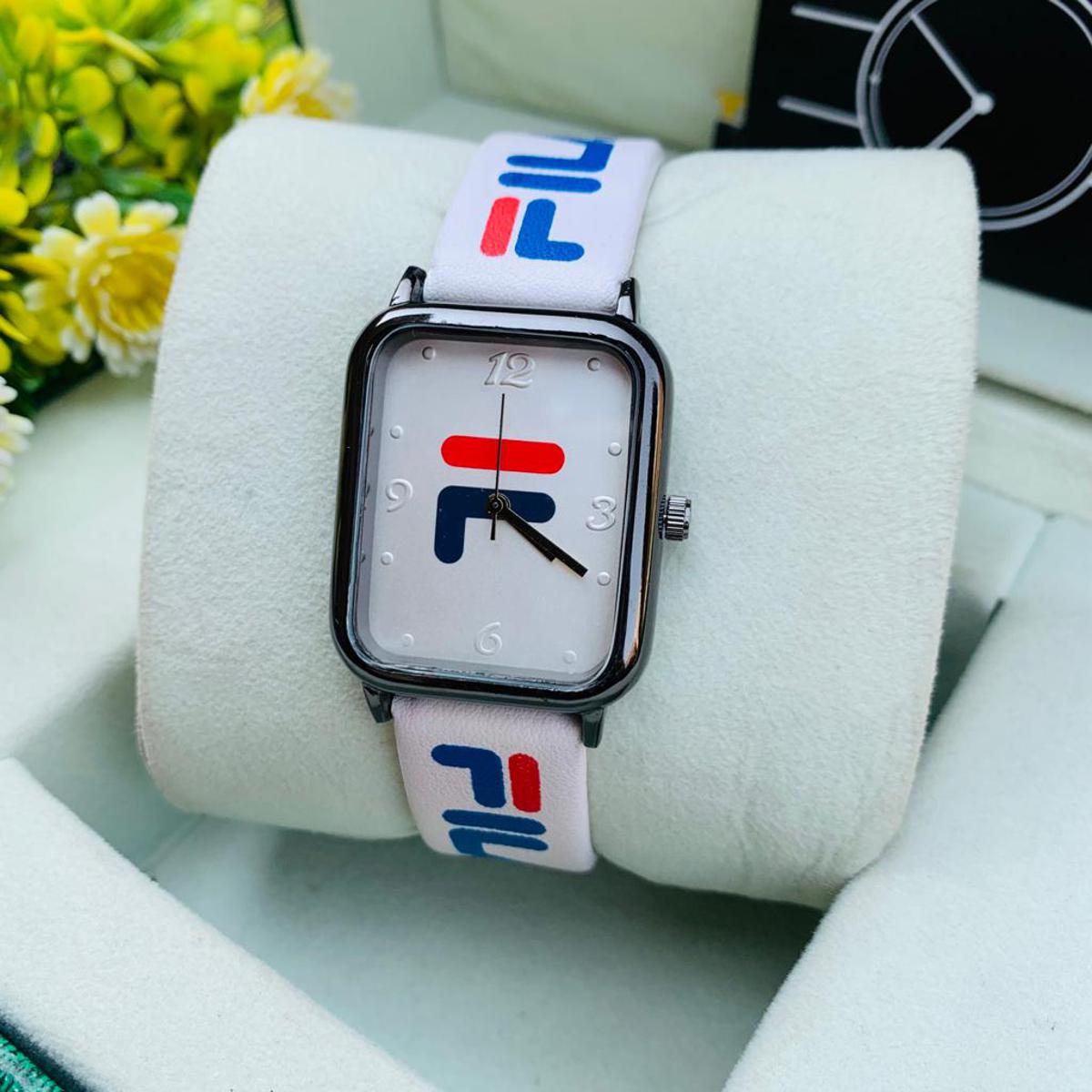 White Leather Analogue Watch Decent Watch For Girls Casual Watch For Women Luxury Watch For Girls Premium Quality Watch