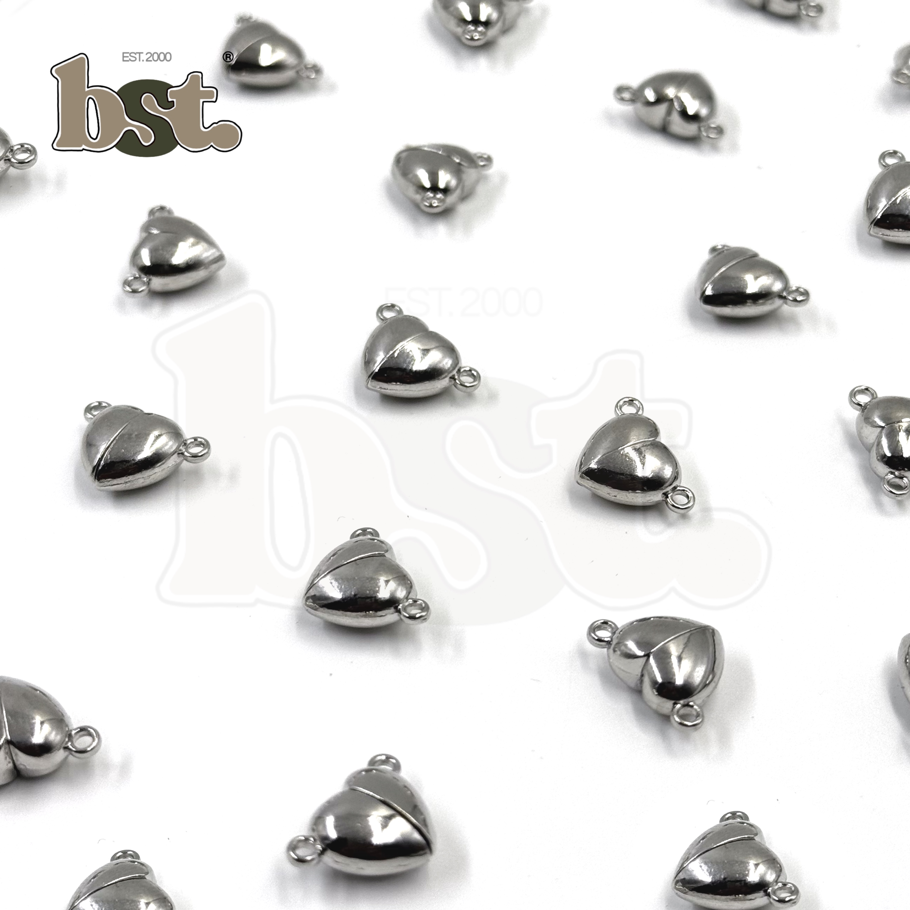 1/5/10pcs Magnet Hearts Charms Silver Matte Black Magnet Hearts Magnet Charms for Bracelet Making DIY Beads by BST