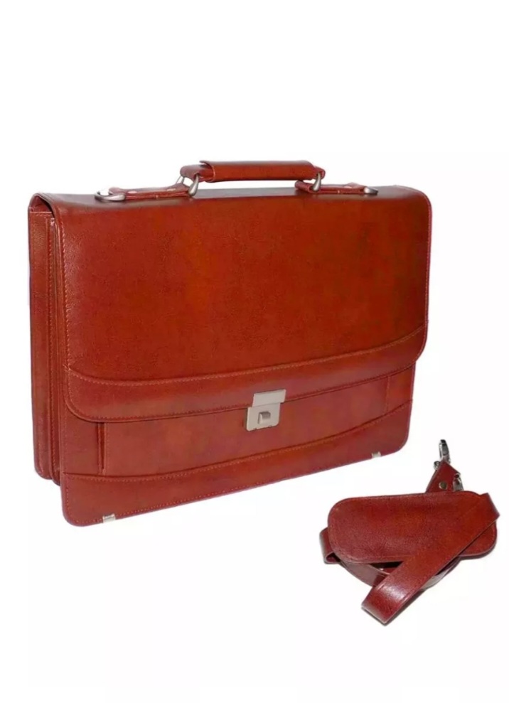 Classy PU Leather Laptop Bag Brown and Black Attache Case Men Leather