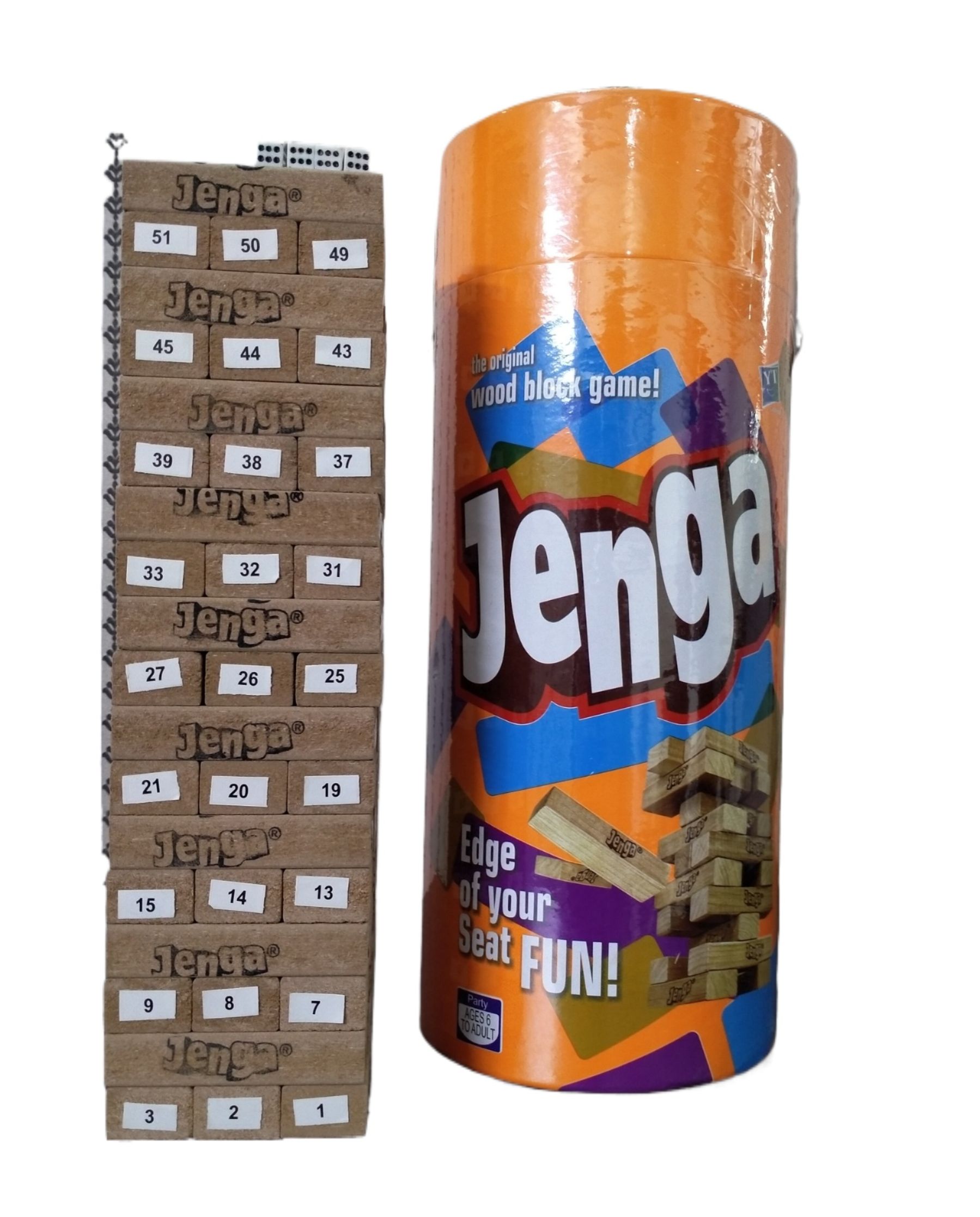 Hasbro Gaming Jenga Tower Wooden Blocks Game BIG 54 Pieces