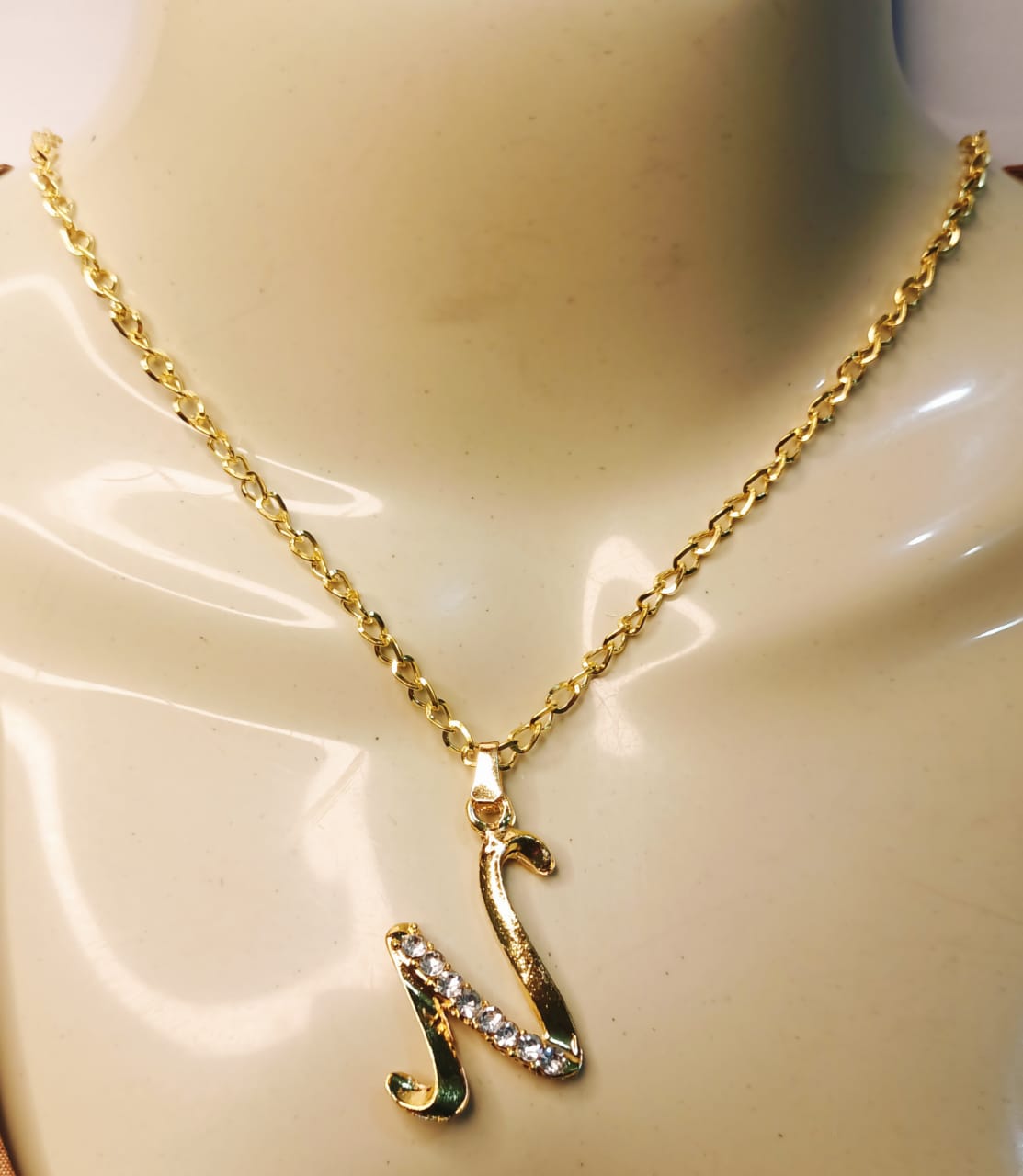 Alloy Golden Chain with A to Z Alphabet  Locket Necklace Pendants specially gift for Boys / Men / Girls / Women