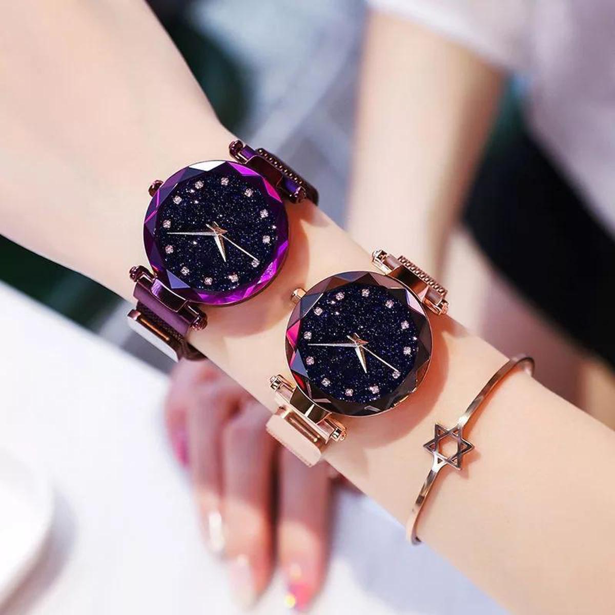 5pc/set Luxury Brand Women Watches Starry Sky Magnet Watch Buckle
