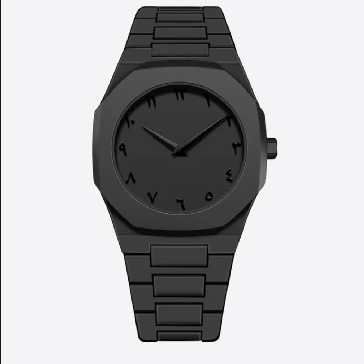 Most trending Luxury Watch for Men / Boys - Stylish Arabic Aura Watch for Men & Women Black Dial with Arabic Numerals Fiber Chain with Butterfly Lock Best for Unisex - Art# TLJ -BlackAura-BlAu90550-Sport-0092a