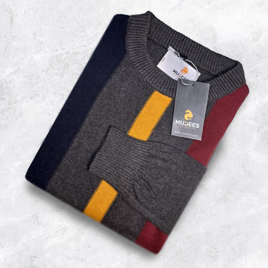 Yellow+Red+Charcol Sweaters for Mens Grey ,Yellow,Red,&Blue Collour Sweater with latest design BKT-MS 13