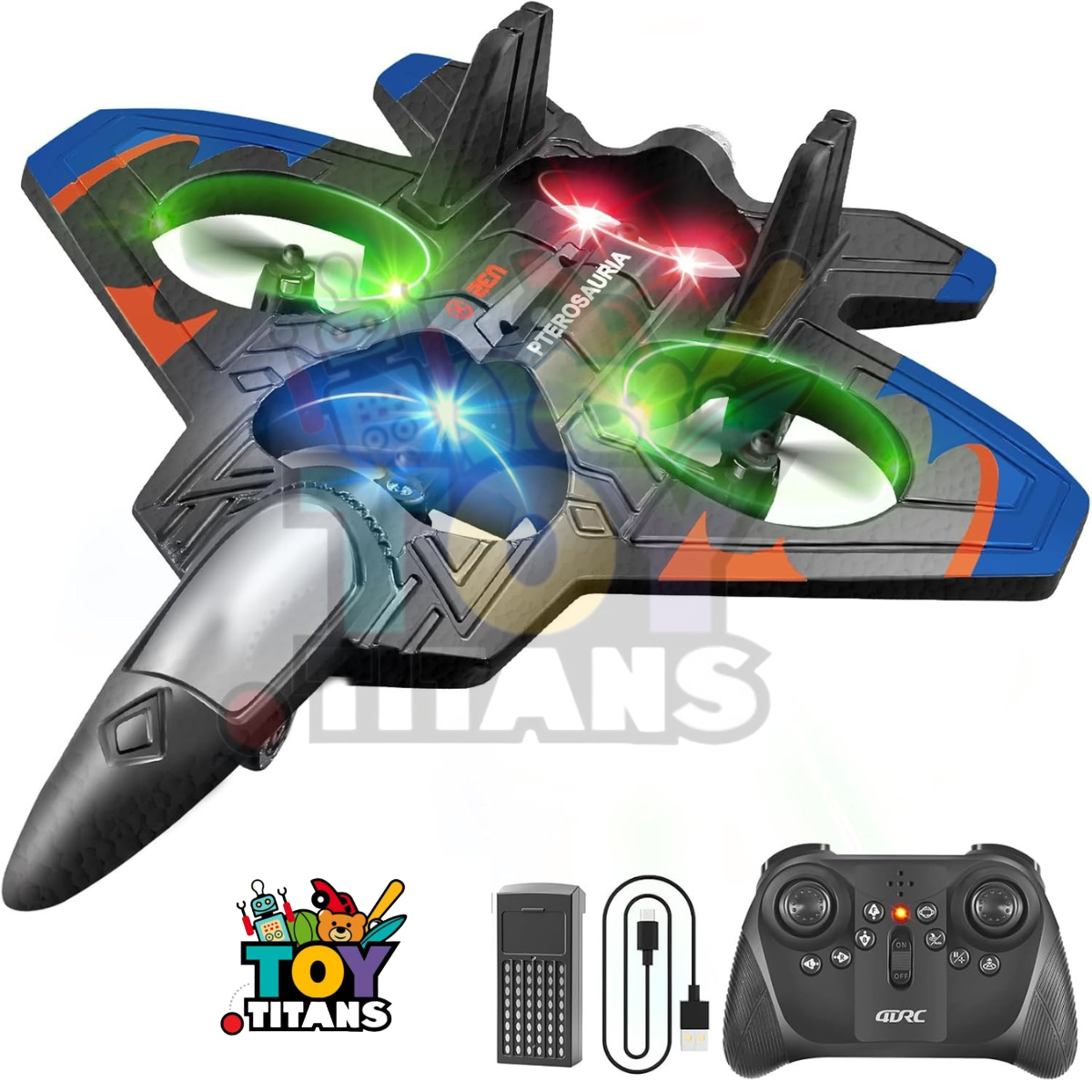 4DRC V32 Remote Control Fighter Jet – Foam RC Airplane with LED Lights, 360° Flip, Stunt Roll & Rechargeable Battery | RC Training Jet for Kids & Adults Ratings 9