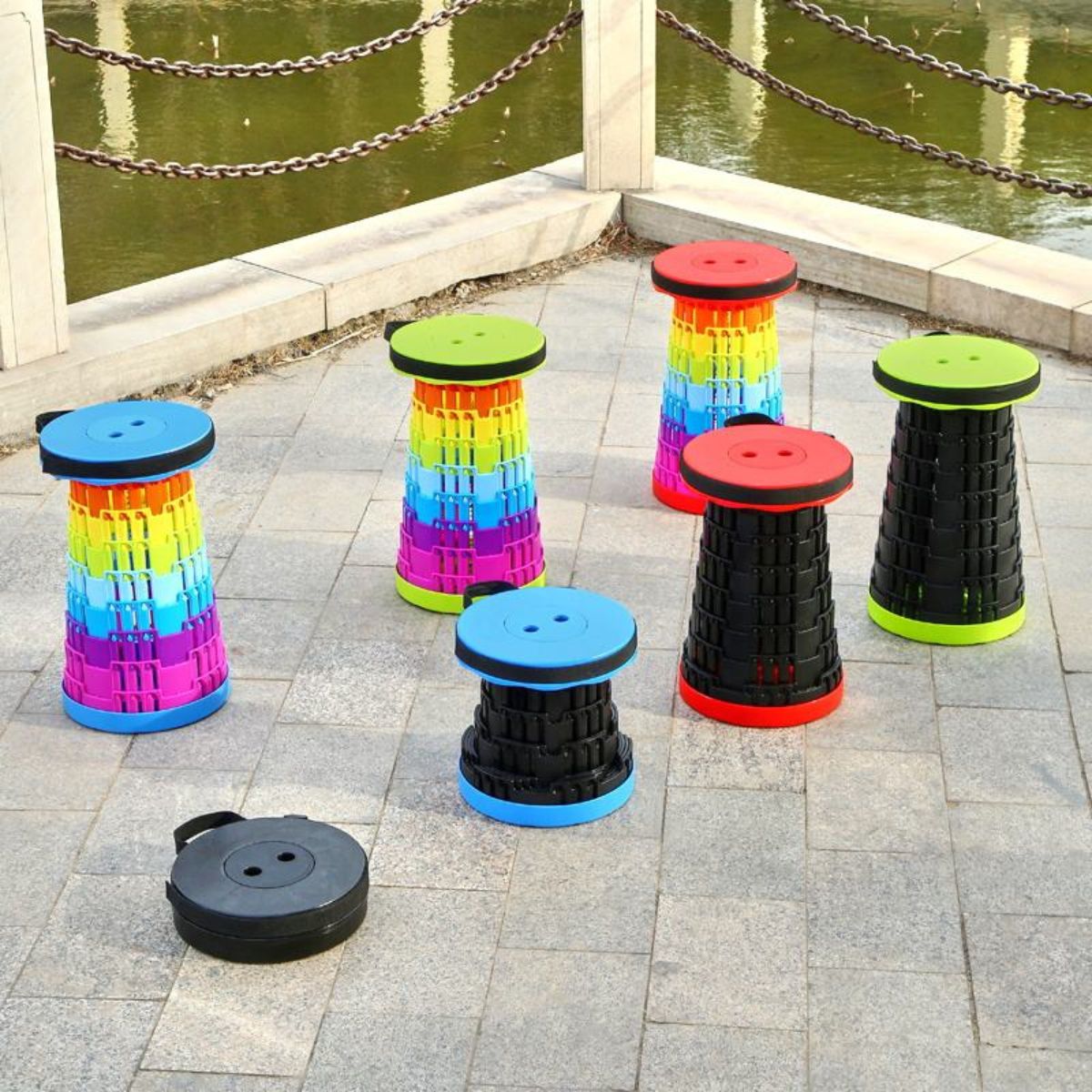 Portable Retractable Folding Stool Chair | Latest Smart Outdoor Foldable, Collapsible Lightweight Seat Chair Stool for Camping Traveling, Picnic, Car, Easy to Carry Anywhere | Mama Baby Online Store