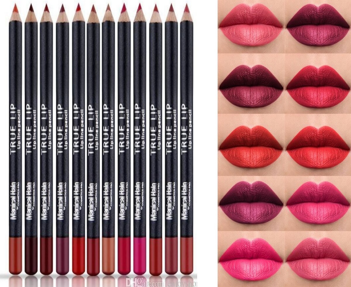 Lipstick pencil pack of 12 ,lipliners for girls available in beautiful colors ,pencil Matte lipliner, nude shade , colors for lips waterproof, Beauty product multicolors, Cosmatic item