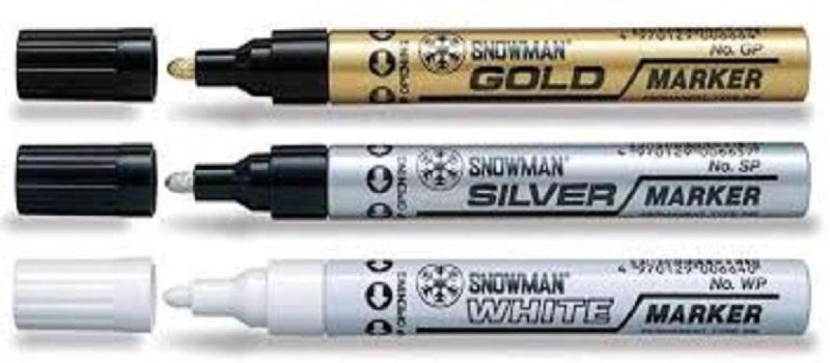SnowmanPaint Marker Golden,Silver,White Pcs
